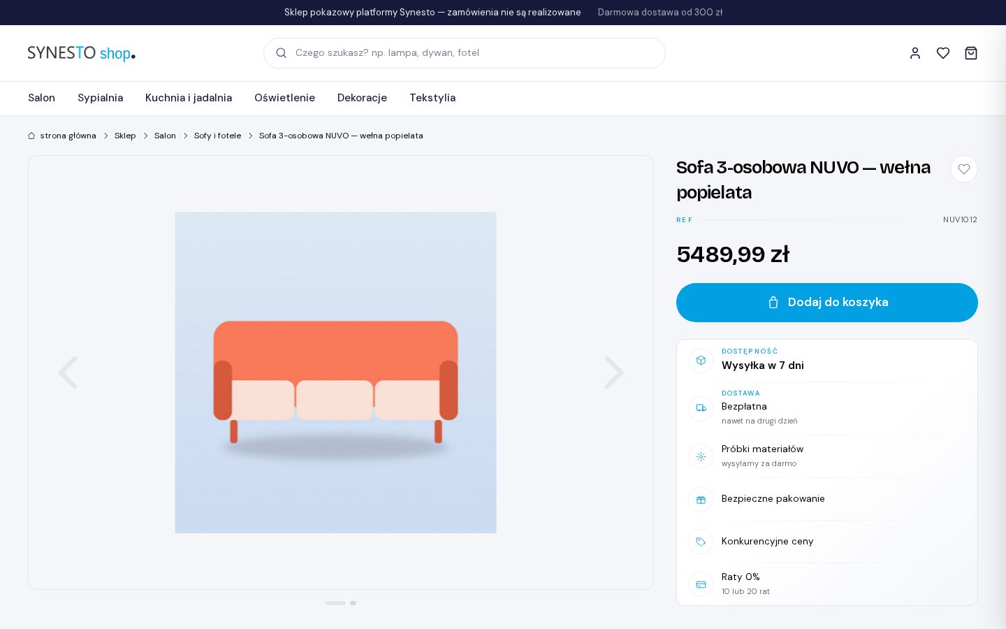 Karta produktu w sklepie demo Synesto Shop